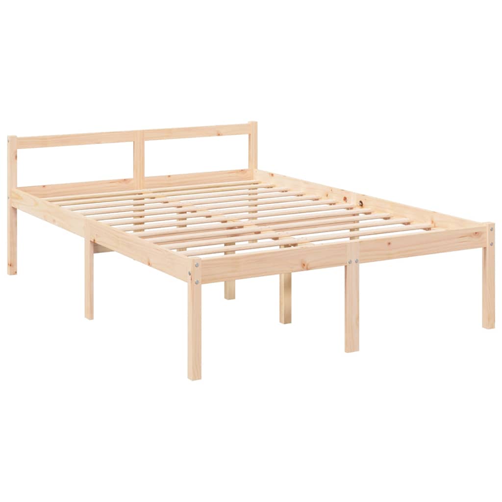 Senior Bed without Mattress Solid Wood Pine Natural 120 cm 200 cm
