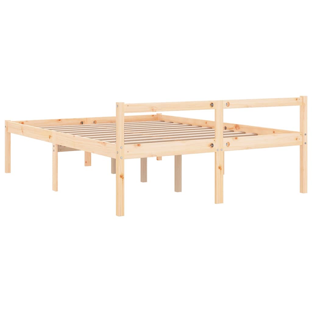 Senior Bed without Mattress Solid Wood Pine Natural 120 cm 200 cm