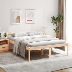 Senior Bed without Mattress Solid Wood Pine Natural 160 cm 200 cm