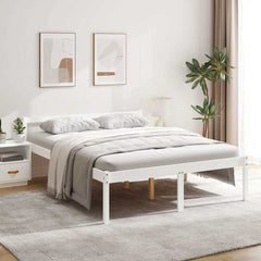 Senior Bed without Mattress Solid Wood Pine White 160 cm 200 cm