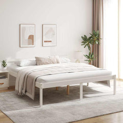 Senior Bed without Mattress 90x190cm Single White 6FT Super King Size
