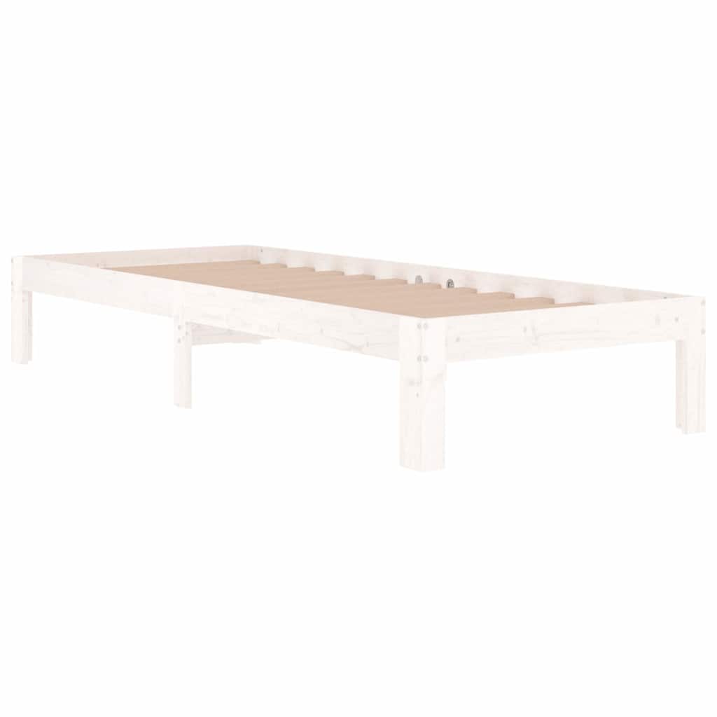 Bed Frame without Mattress Solid Wood Pine White 2ft6 small single