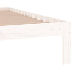 vidaXL Bed Frame | White | Solid pine wood and plywood | Small single | Durable 6