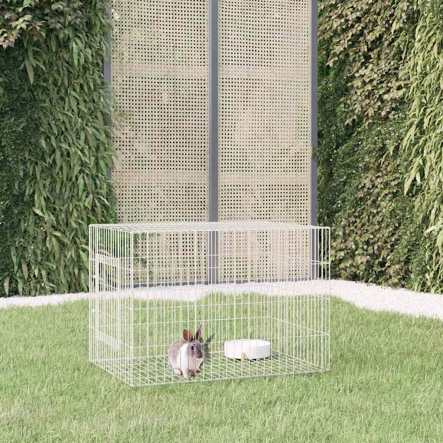 vidaXL Rabbit Cage 78x54x54 cm Galvanised Iron 1