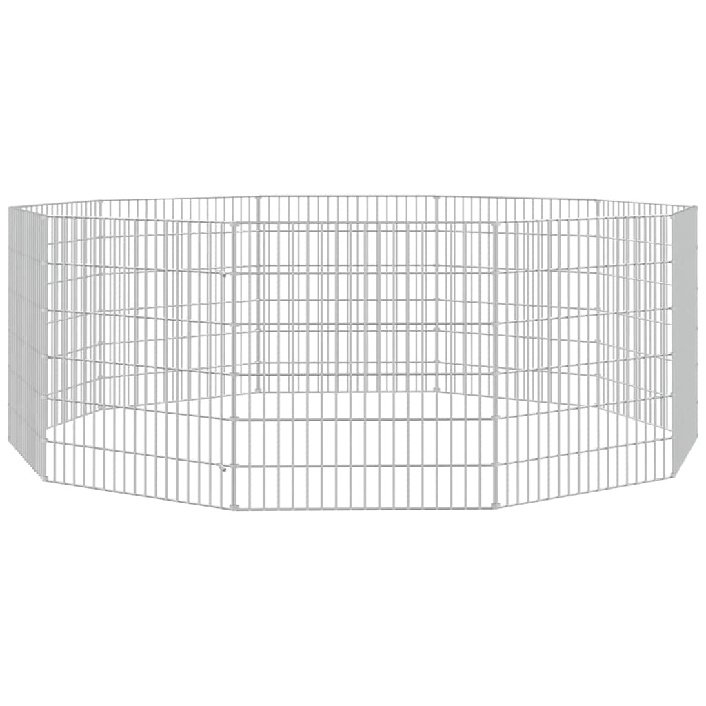 vidaXL Free Range Animal Enclosure 10-Panel 54x60 cm Galvanised Iron 2