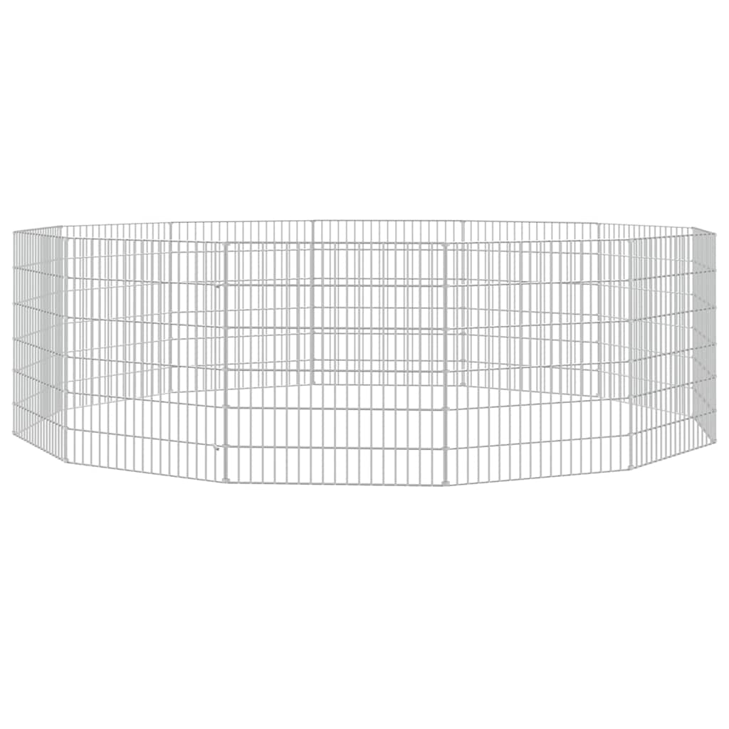 vidaXL Free Range Animal Enclosure 12-Panel 54x60 cm Galvanised Iron 2