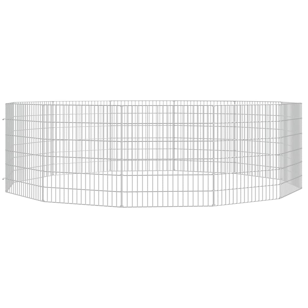 vidaXL Free Range Animal Enclosure 12-Panel 54x60 cm Galvanised Iron 3