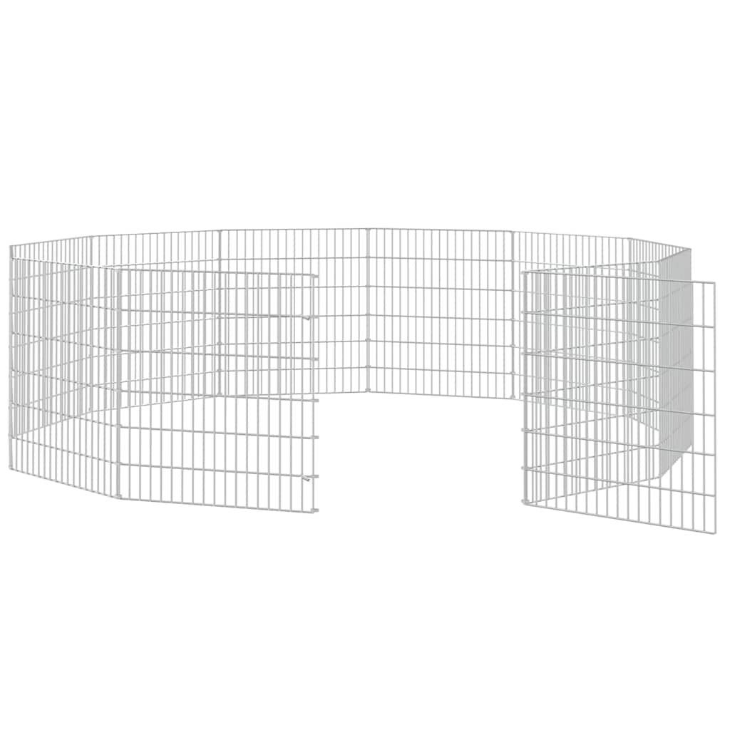 vidaXL Free Range Animal Enclosure 12-Panel 54x60 cm Galvanised Iron 5