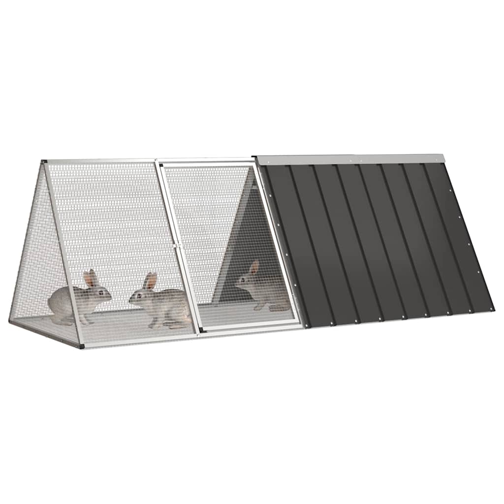 Rabbit Cage 201,5x80,5x71 cm Galvanised Steel Anthracite