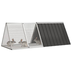 Rabbit Cage 201,5x80,5x71 cm Galvanised Steel Anthracite