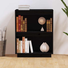 vidaXL Console Cabinet Black 60x34x75 cm Solid Wood Pine 3