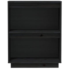 vidaXL Console Cabinet Black 60x34x75 cm Solid Wood Pine 5