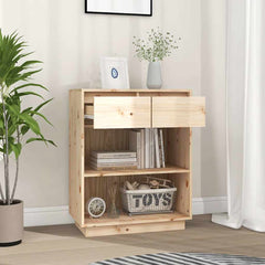 vidaXL Console Cabinet | Natural wood | Solid pine wood | Medium 3
