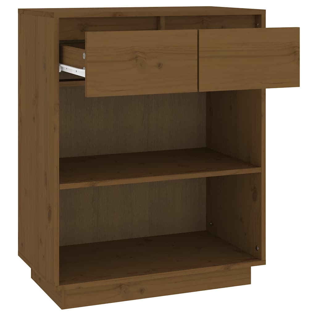 vidaXL Console Cabinet | Honey Brown | Solid Pine Wood | Compact 6