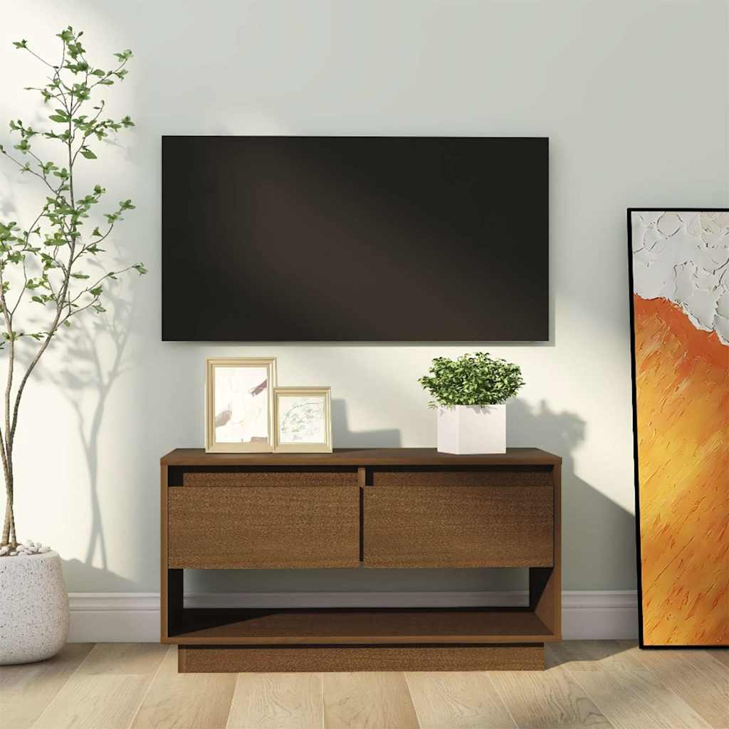 vidaXL Tv Stand | Honey brown | Solid pine wood | Medium | Tv Stand 1