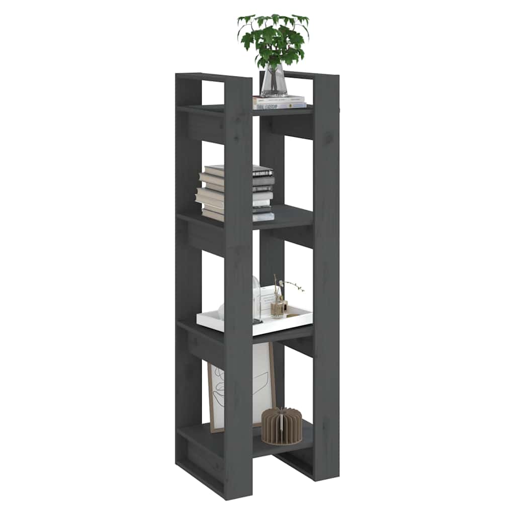 vidaXL Book Cabinet | Grey | Solid pine wood | 125 cm high | Book Cabinet 5