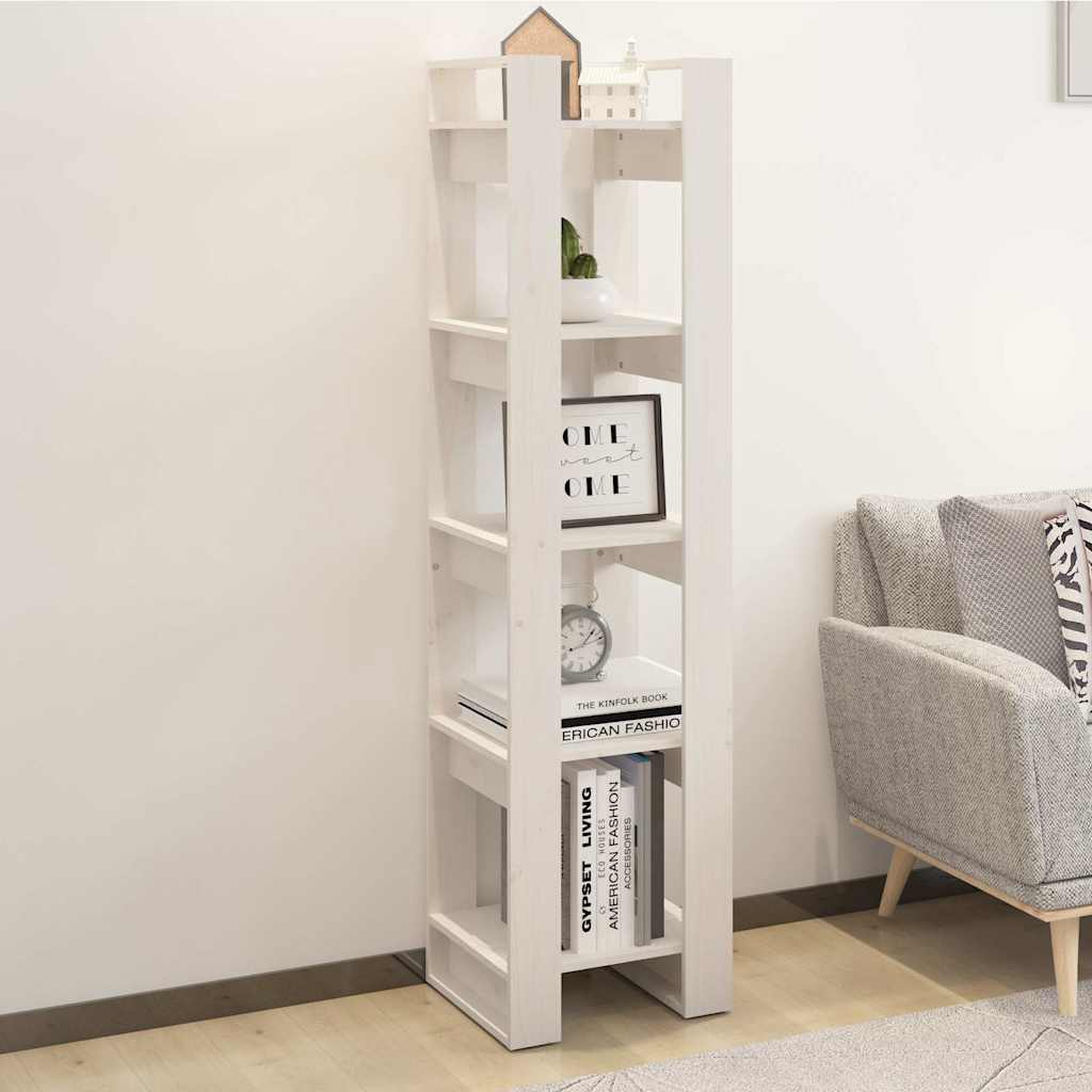 vidaXL Book Cabinet | White | Solid pinewood | Medium | Book Cabinet 1