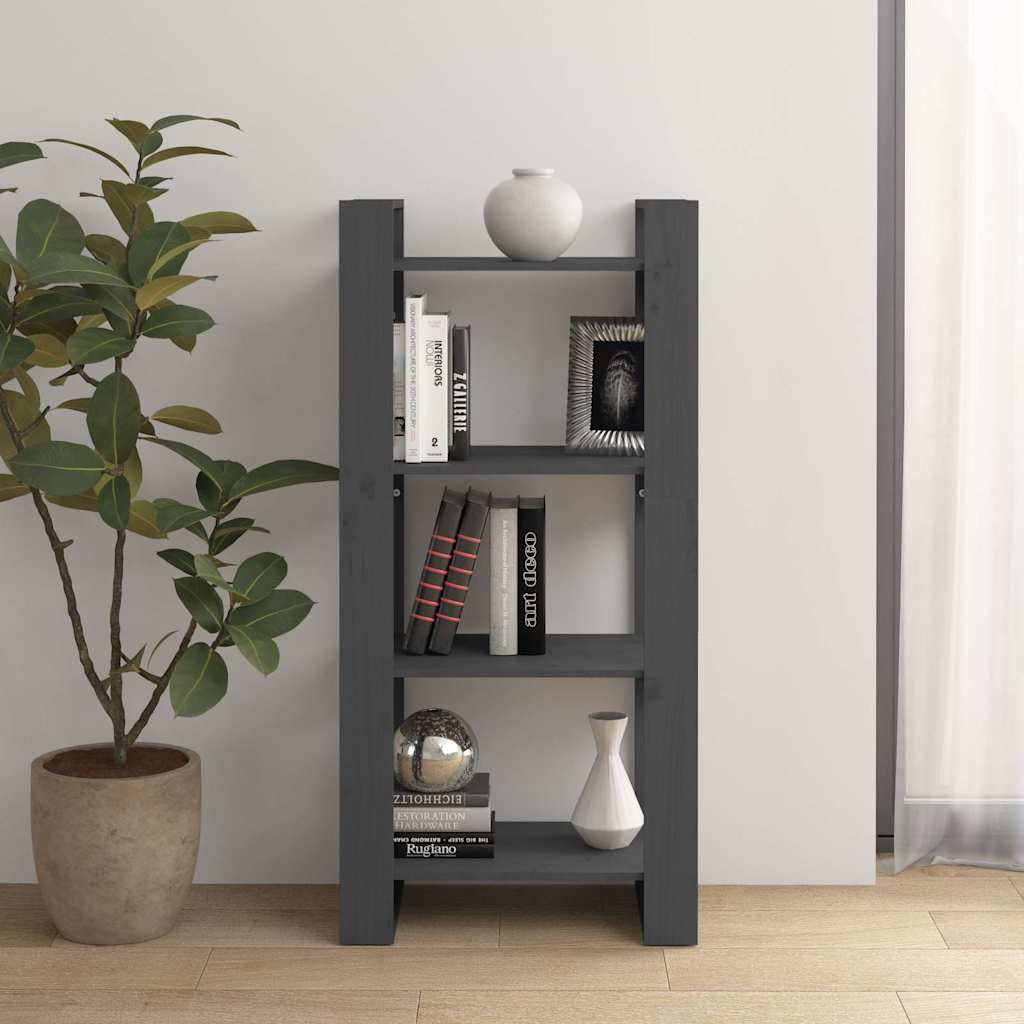 vidaXL Book Cabinet | Grey | Solid pine wood | 60x35x125 cm | Book Cabinet 1