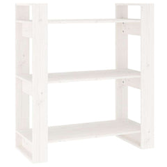 vidaXL Book Cabinet/Room Divider White 80x35x91 cm Solid Wood Pine 2