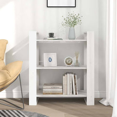 vidaXL Book Cabinet/Room Divider White 80x35x91 cm Solid Wood Pine 3