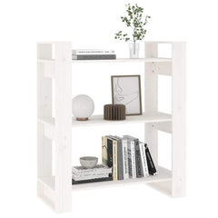 vidaXL Book Cabinet/Room Divider White 80x35x91 cm Solid Wood Pine 4