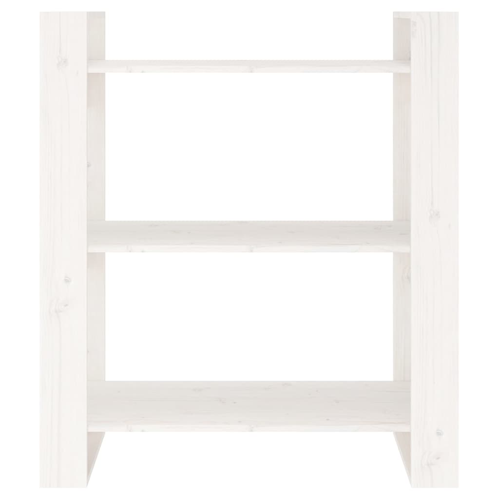 vidaXL Book Cabinet/Room Divider White 80x35x91 cm Solid Wood Pine 5