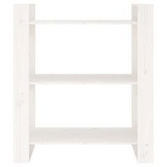 vidaXL Book Cabinet/Room Divider White 80x35x91 cm Solid Wood Pine 5