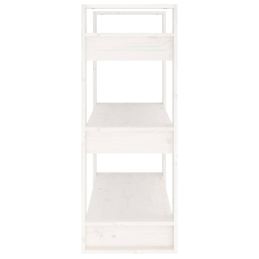 vidaXL Book Cabinet/Room Divider White 80x35x91 cm Solid Wood Pine 6