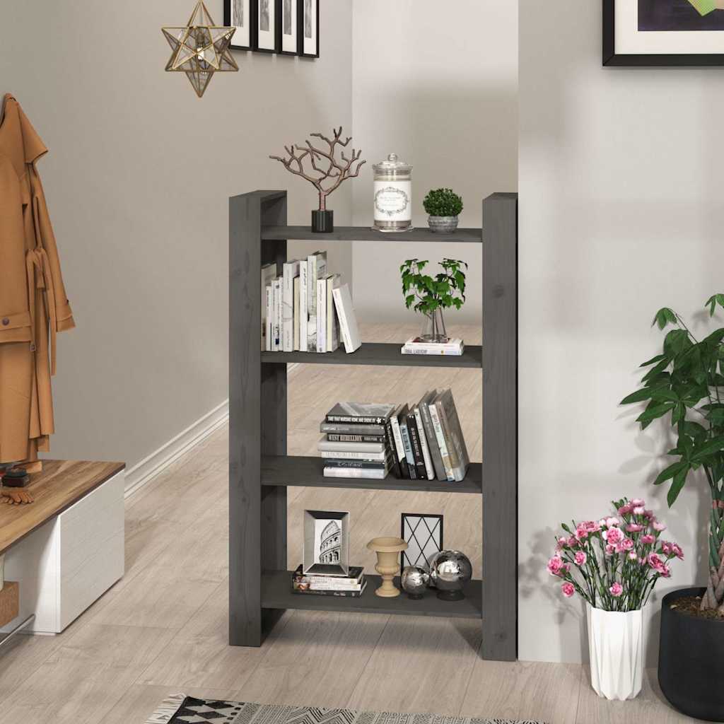 vidaXL Book Cabinet | Grey | Solid pine wood | 80x35x125 cm | Book Cabinet 1