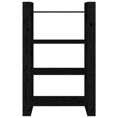 vidaXL Book Cabinet/Room Divider Black 80x35x125 cm Solid Wood Pine 5
