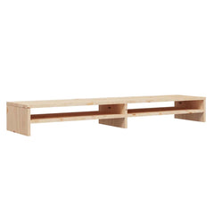 vidaXL Monitor Stand | Natural Pine | Solid Pine Wood | 100 cm long 2