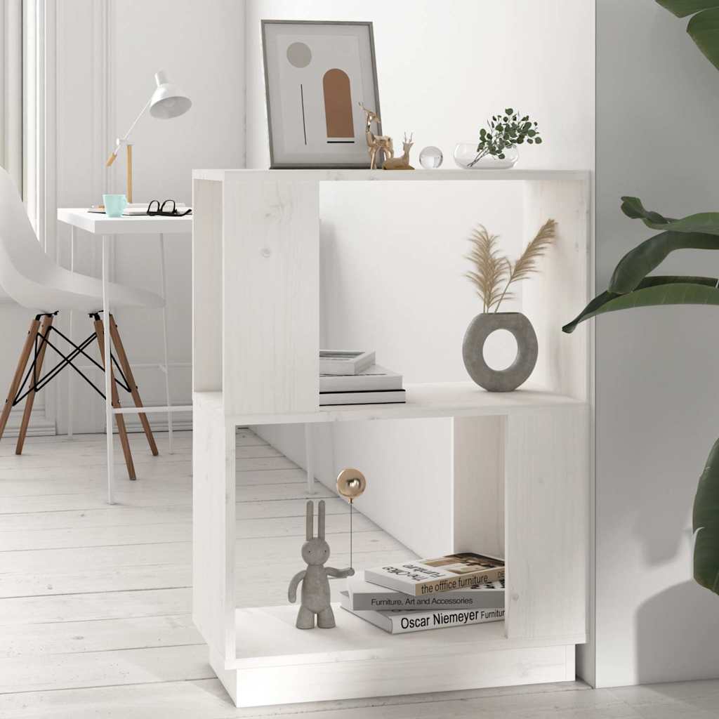 vidaXL Book Cabinet | White | Solid Pine Wood | Medium | Book Cabinet 1