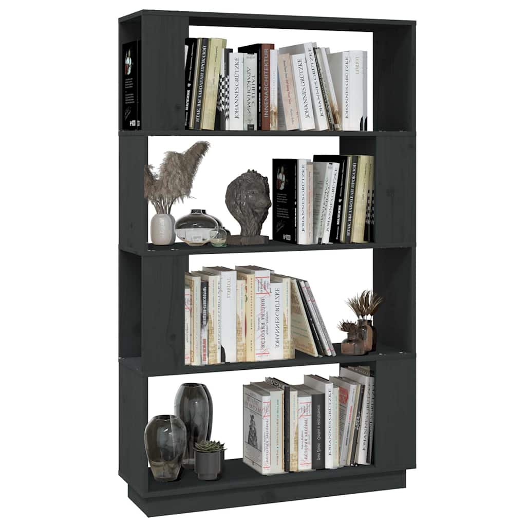 vidaXL Book Cabinet | Grey | Solid Pine Wood | Medium | Book Cabinet 4