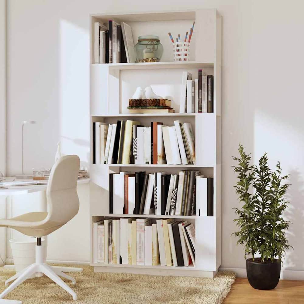 Book Cabinet/Room Divider 80x25x163,5 cm Solid Wood Pine White