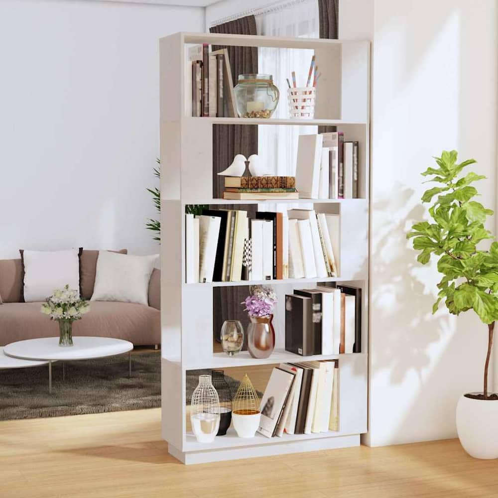 Book Cabinet/Room Divider 80x25x163,5 cm Solid Wood Pine White