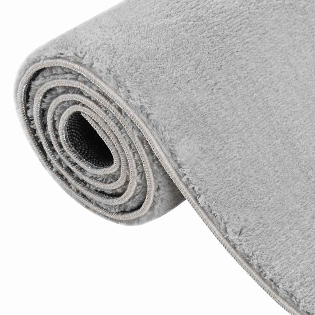 Washable Rug Soft Shaggy 160x230 cm Anti Slip Grey