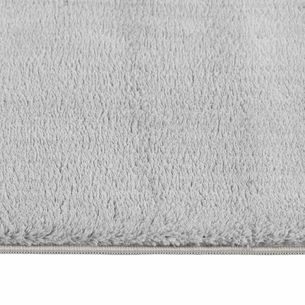 Washable Rug Soft Shaggy 160x230 cm Anti Slip Grey