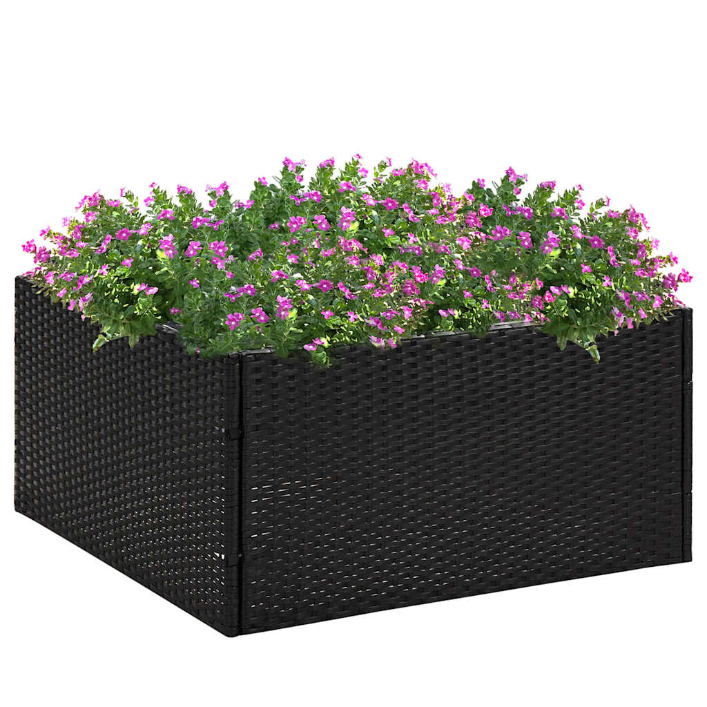 Garden Planter Poly Rattan Black
