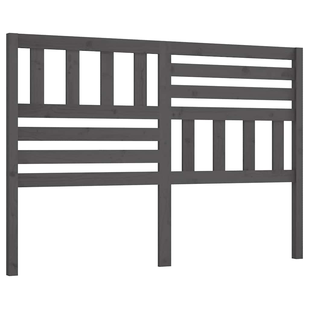 Bed Headboard Grey Solid Wood Pine, image 2