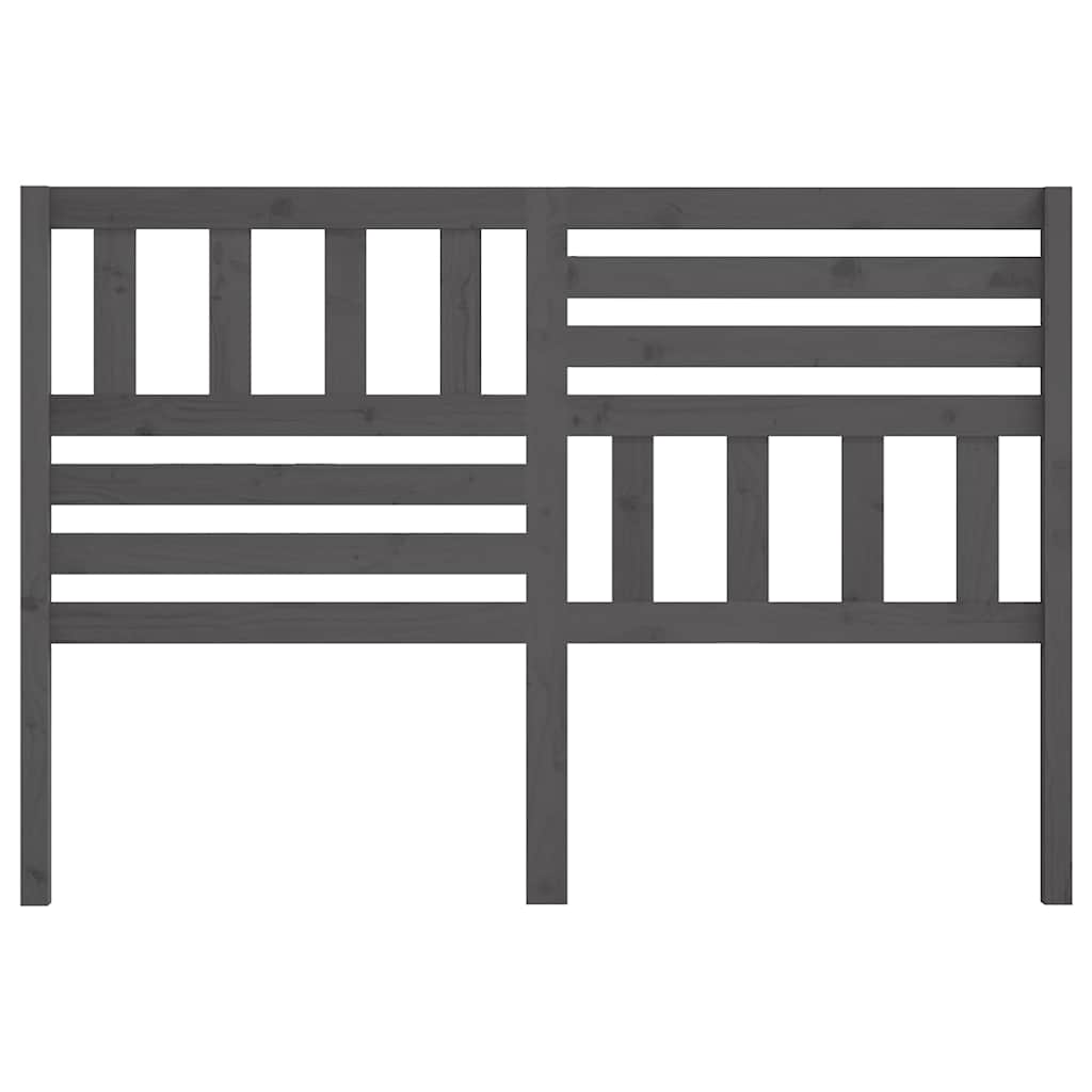 Bed Headboard Grey Solid Wood Pine, image 4