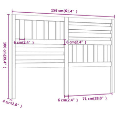 Bed Headboard Grey Solid Wood Pine, image 6