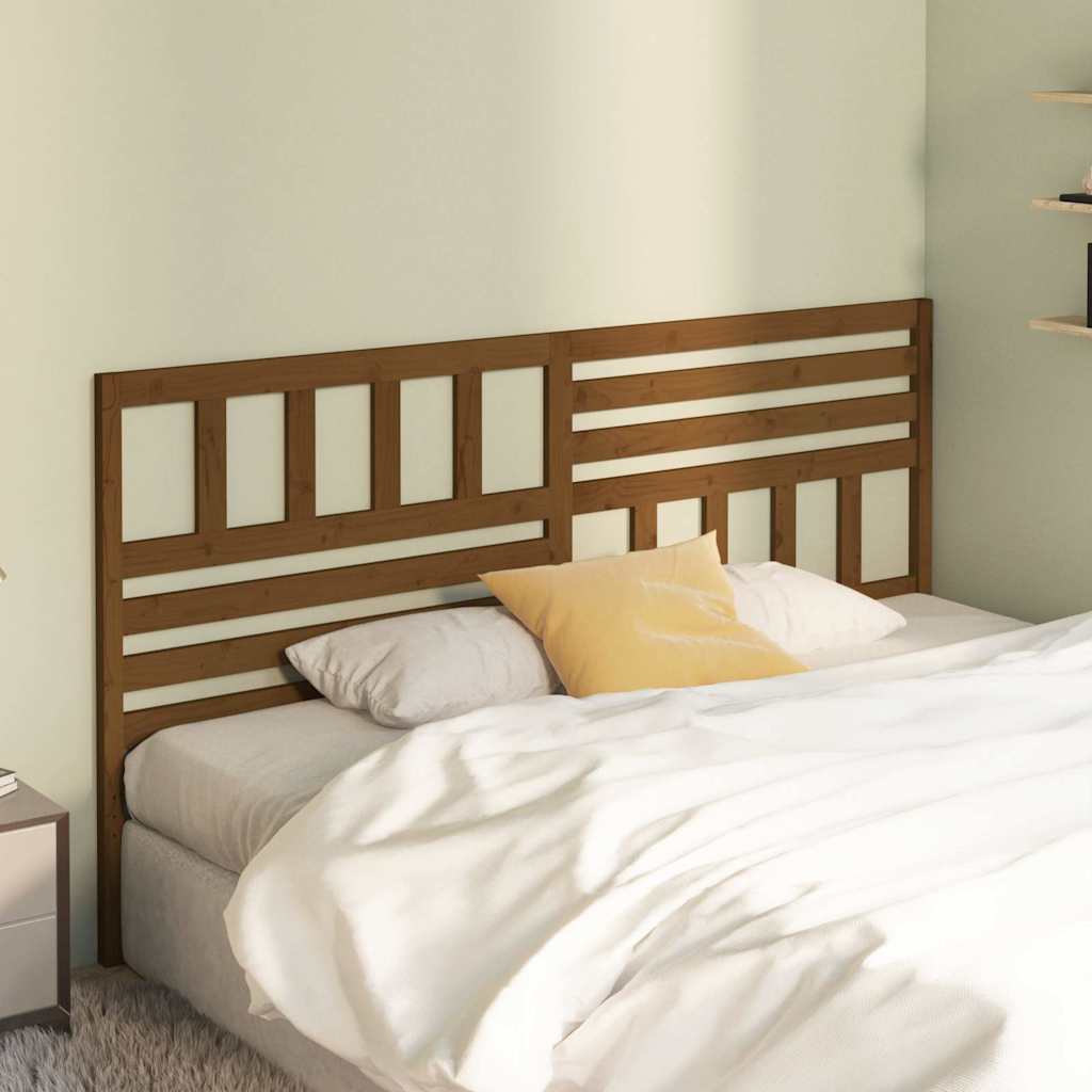 vidaXL Bed Headboard Honey Brown 206x4x100 cm Solid Wood Pine 1