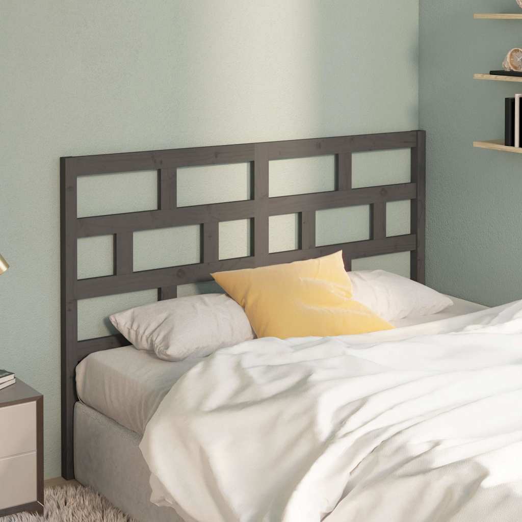 vidaXL Bed Headboard | Grey | Solid pine wood | Medium | Durable | Bed Headboard 1