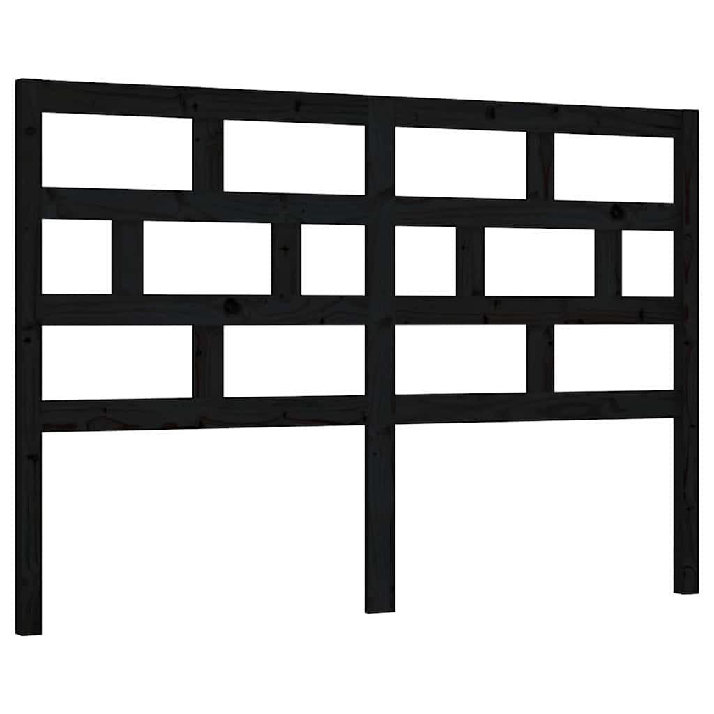vidaXL Bed Headboard | Black | Solid pinewood | 156 cm | Appealing Design 2