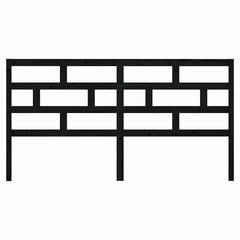 vidaXL Bed Headboard | Black | Solid pine wood | 206x4x100 cm | Durable 4