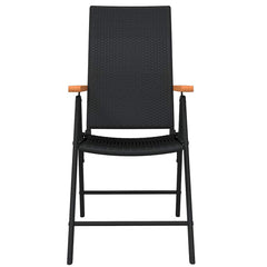 3 Piece Garden Dining Set Black 4