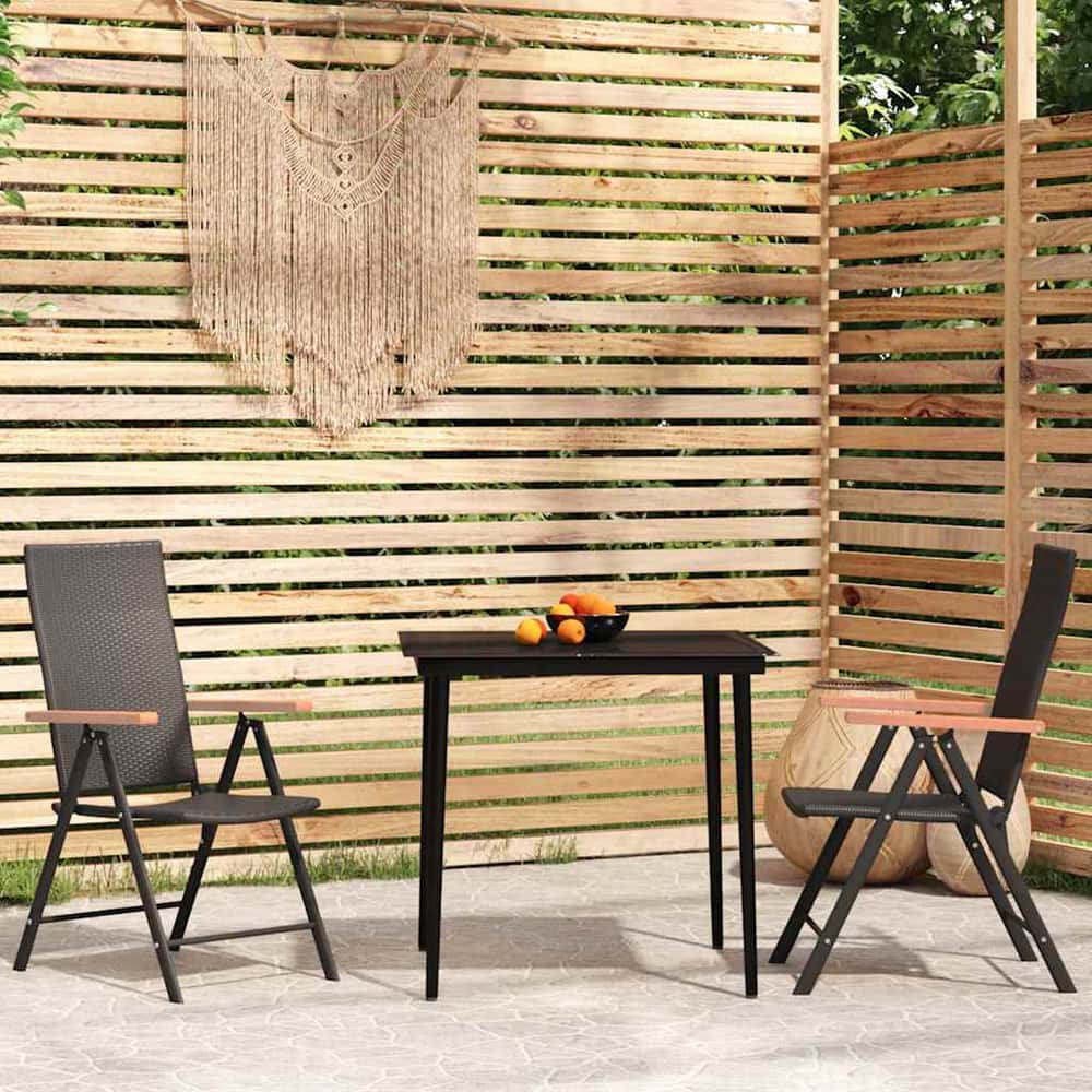 vidaXL 3 Piece Garden Dining Set Black 1