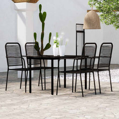 vidaXL 5 Piece Garden Dining Set Black