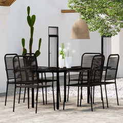 vidaXL 5 Piece Garden Dining Set Black