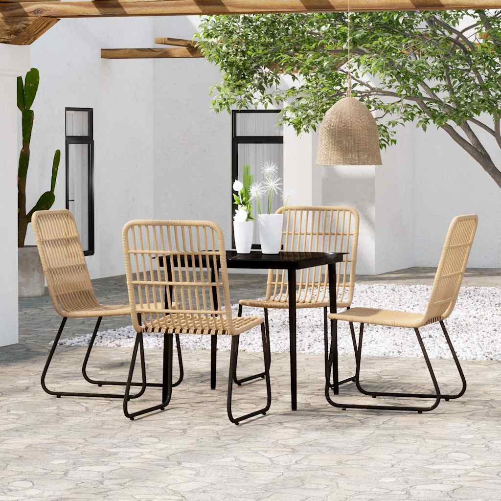 5 Piece Garden Dining Oak 80 cm table length 4